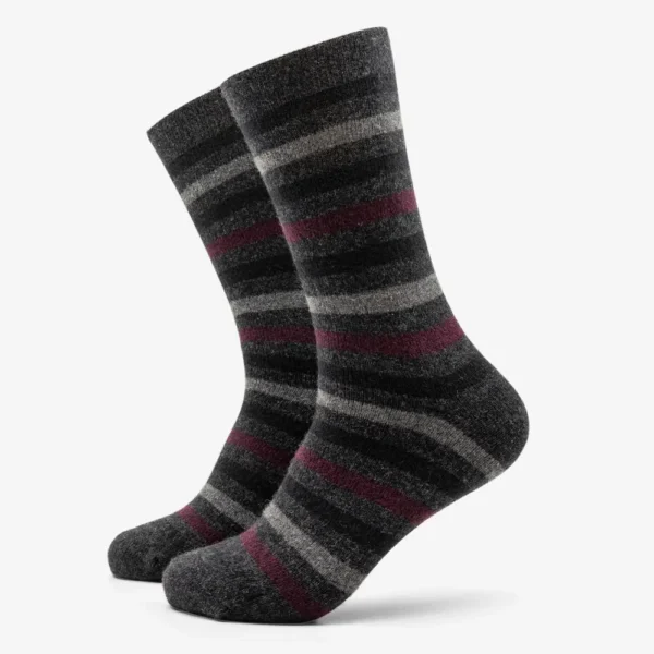 calcetines hombre de lana raya ancha gris