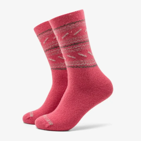 calcetines mujer lana mosaico rosa