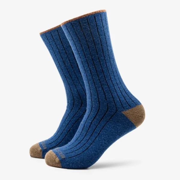 calcetines de lana para hombre azul claro
