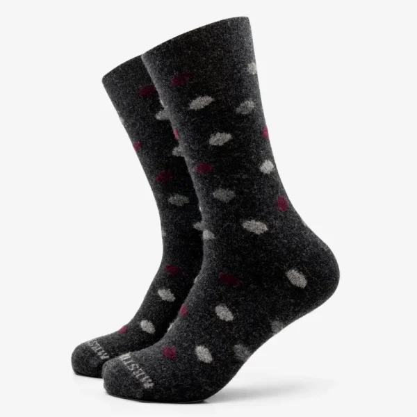 calcetines para hombre de lana lunares gris
