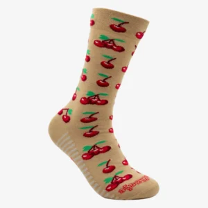 calcetines de algodón peinado cerezas beige